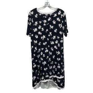Simply Vera Vera Wang Floral Shift Dress Hi Low Short Sleeve Size Small New